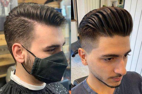 Ilustrasi gaya rambut pompadour pria (instagram.com/rns.cortez | instagram.com/urbanbarbershopro)