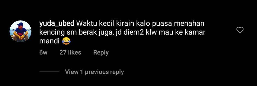 Cuplikan komentar warganet tentang kepolosannya waktu kecil. (instagram.com/twittersangpengagum)
