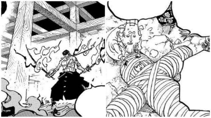 Zoro melepas Haoshoku Haki, dan Zoro diobati Mink. (Dok. Shueisha)