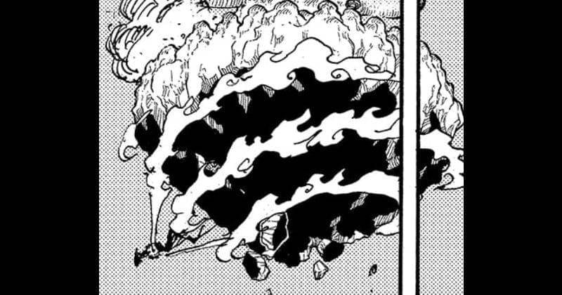 Siluet Momonosuke menarik Onigashima di One Piece 1033. (mangaplus.shueisha.co.jp/One Piece)