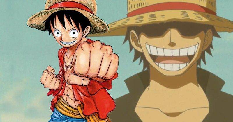 Luffy dan Roger muda mengenakan topi jerami. (Berbagai Sumber)