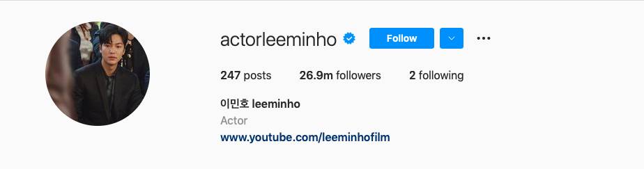 Tangkapan layar Instagram Lee Min Ho (instagram.com/actorleeminho)