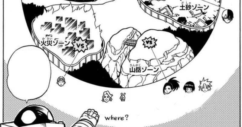 Peta fasilitas U.S.J. di sekolah U.A. (Shueisha/My Hero Academia)