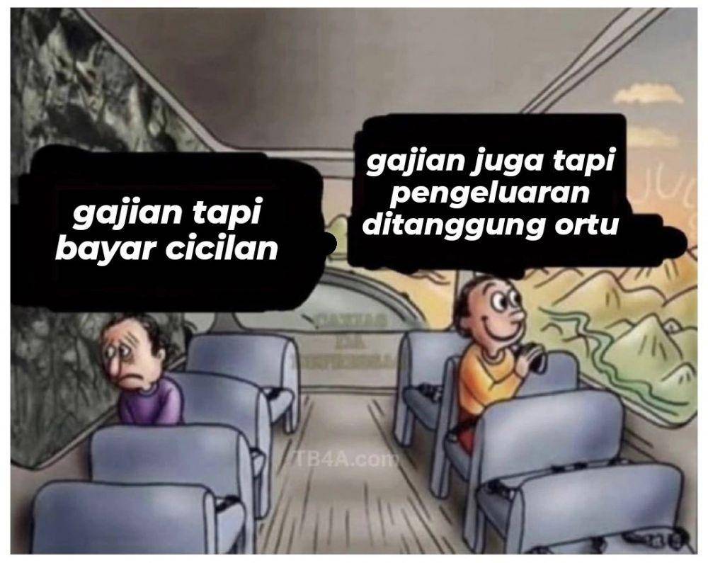 meme 2 pria di bus (twitter.com/pldmrzq)