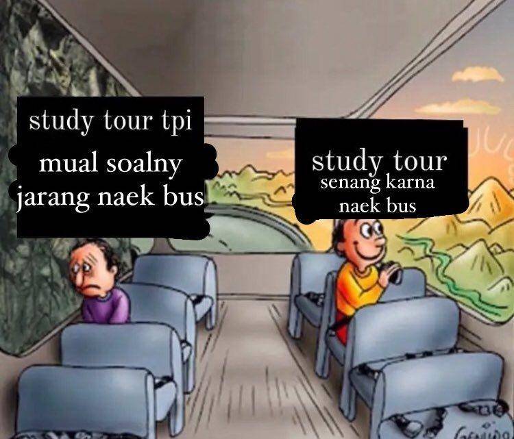 meme 2 pria di bus (twitter.com/t4kut)