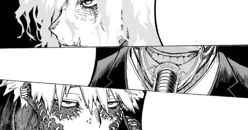 Anggota besar League of Villains: Shigaraki, All For One, dan Dabi. (mangaplus.shueisha.co.jp/My Hero Academia)