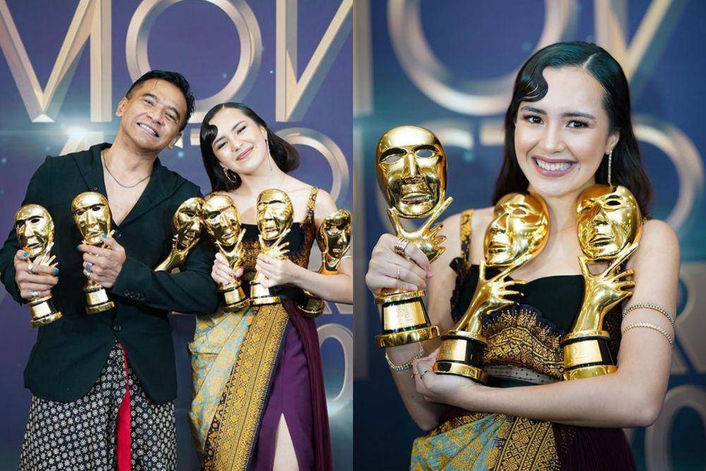 Potret Beby Tsabina dan Donny Damara di acara IMA Awards 2021 pada Minggu (28/11/2021). (instagram.com/bebytsabina | instagram.com/bebytsabina)