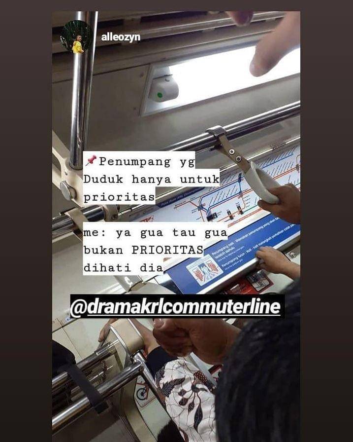 status media sosial naik angkutan umum (instagram.com/dramakrlcommuterline)