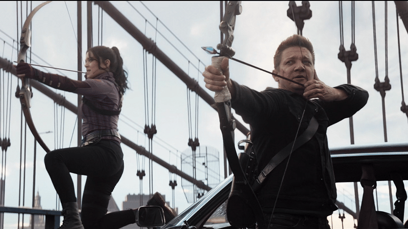 Kate Bishop dan Clint Barton. (Disney+ Hotstar/Hawkeye)