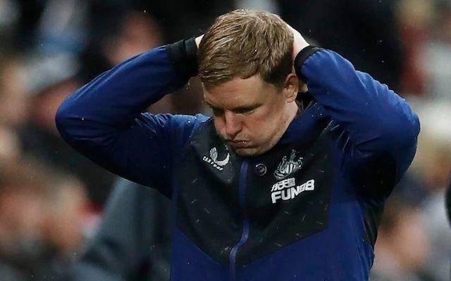Pelatih anyar Newcastle, Eddie Howe, belum mampu memberikan kemenangan untuk The Magpies. (telegraph.co.uk)