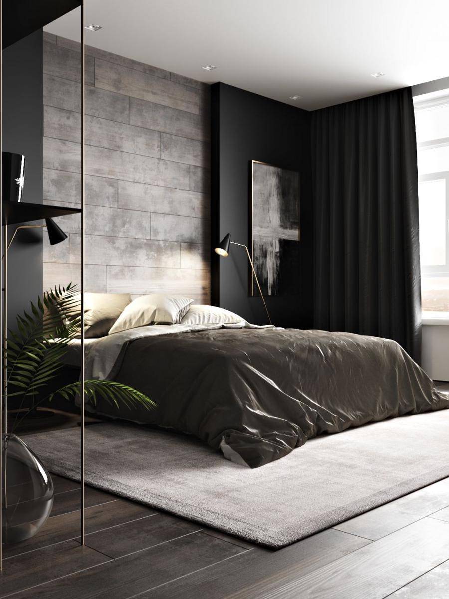 Kamar tidur dengan warna hitam. (behance.net/HD-0132/)