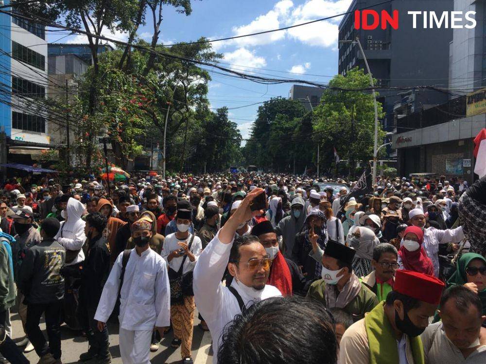 Suasana Aksi Reuni 212 pada Kamis (2/12/2021). (IDN TImes/Irfan Fathurohman)