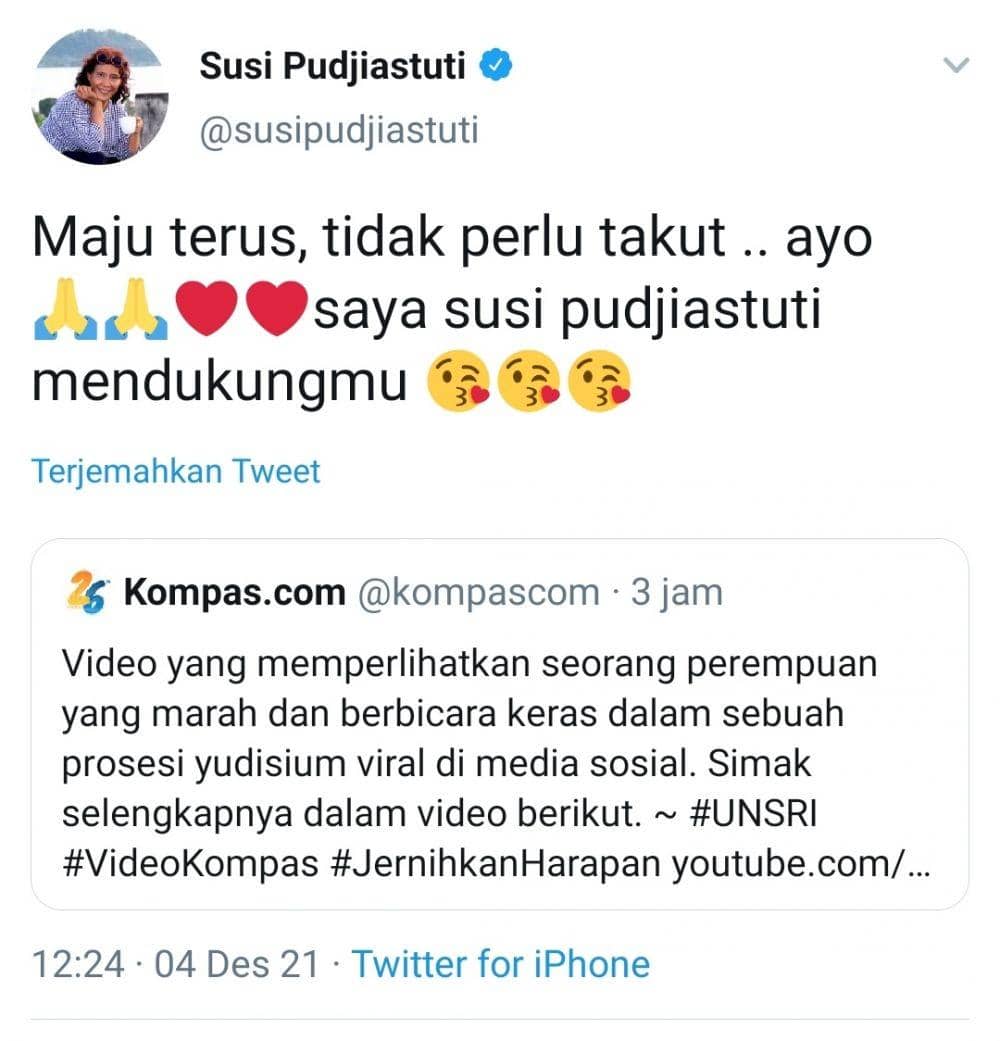 Cuitan mantan Menteri KKP Susi Pudjiastuti terhadap pelecehan seksual di Unsri @Susipudjiastuti