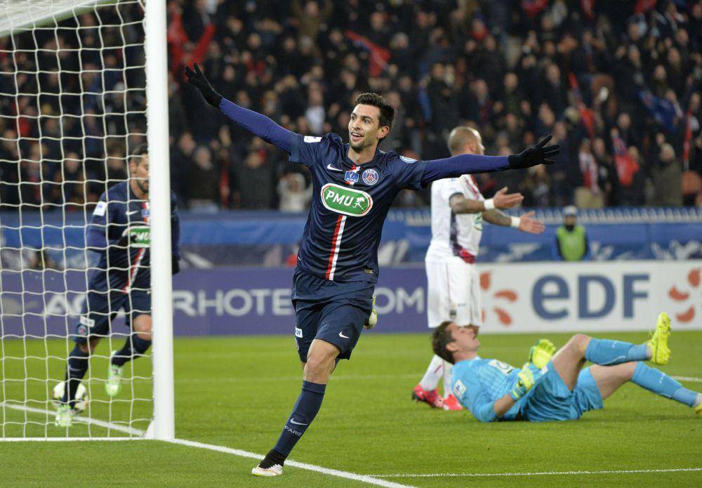Javier Pastore melakukan selebrasi usai mencetak gol. (psgtalk.com)