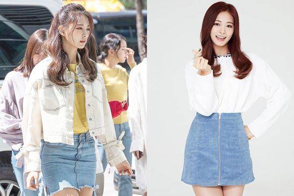 Denim skirt Tzuyu Twice (instagram.com/tzuyued)