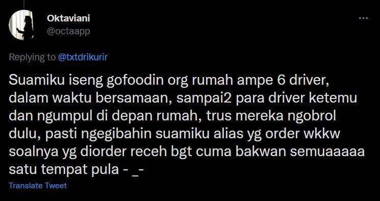 kurir antar paket barengan (twitter.com/octaapp)