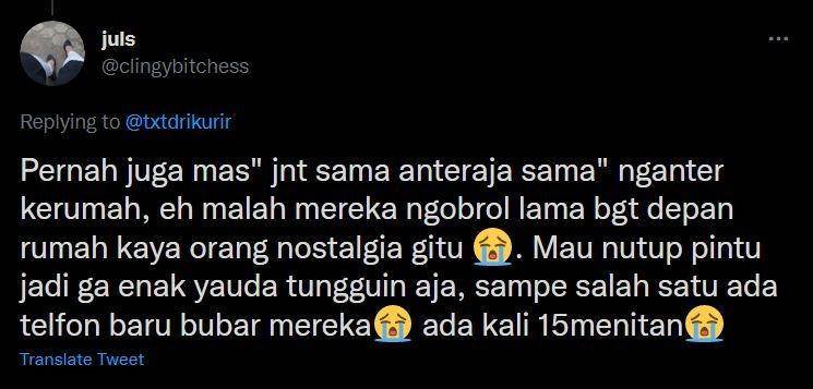kurir antar paket barengan (twitter.com/clingybitchess)