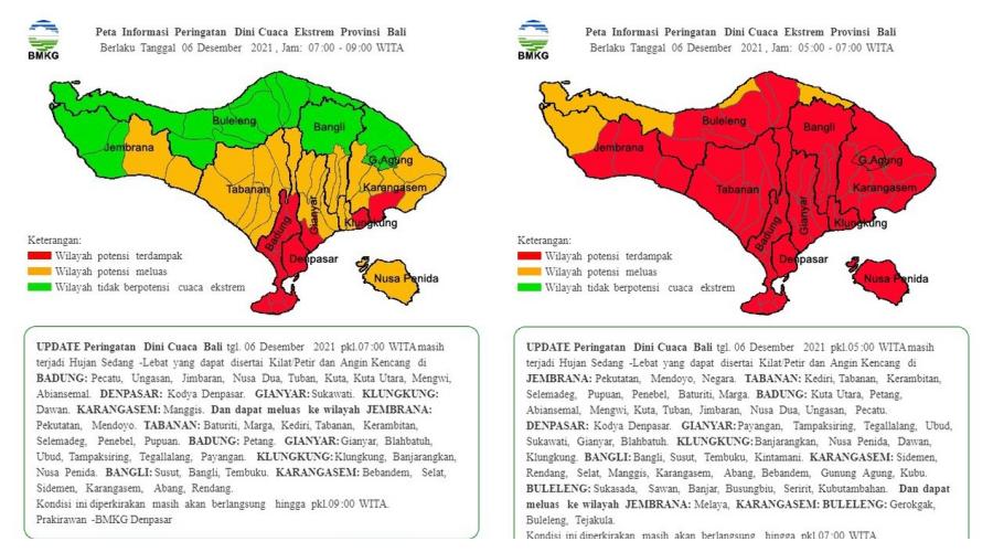 [BREAKING] Zona Cuaca di Bali Merah, Hujan dan Angin Kencang!