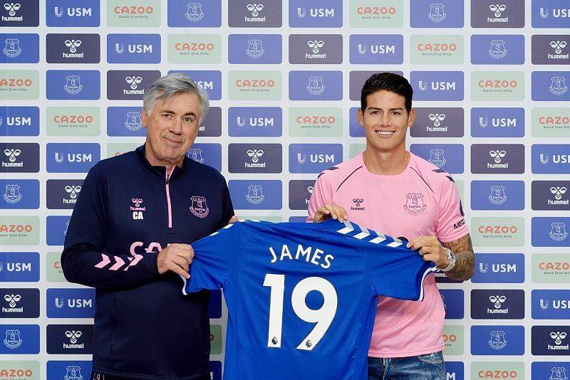 Potret Carlo Ancelotti bersama James Rodriguez (twitter.com/Everton)