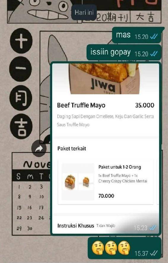 chat kakak adik bahas makanan (twitter.com/adshais)