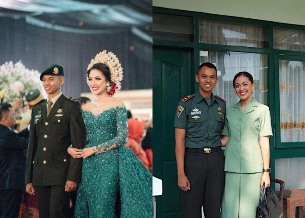 9 Potret Manis Nadhila Maharani dan sang Suami Tentara