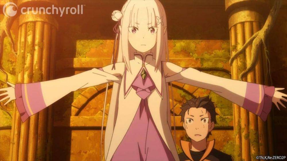 Emilia dan Subaru (dok.Crunchyroll/Re:Zero – Starting Life in Another World)