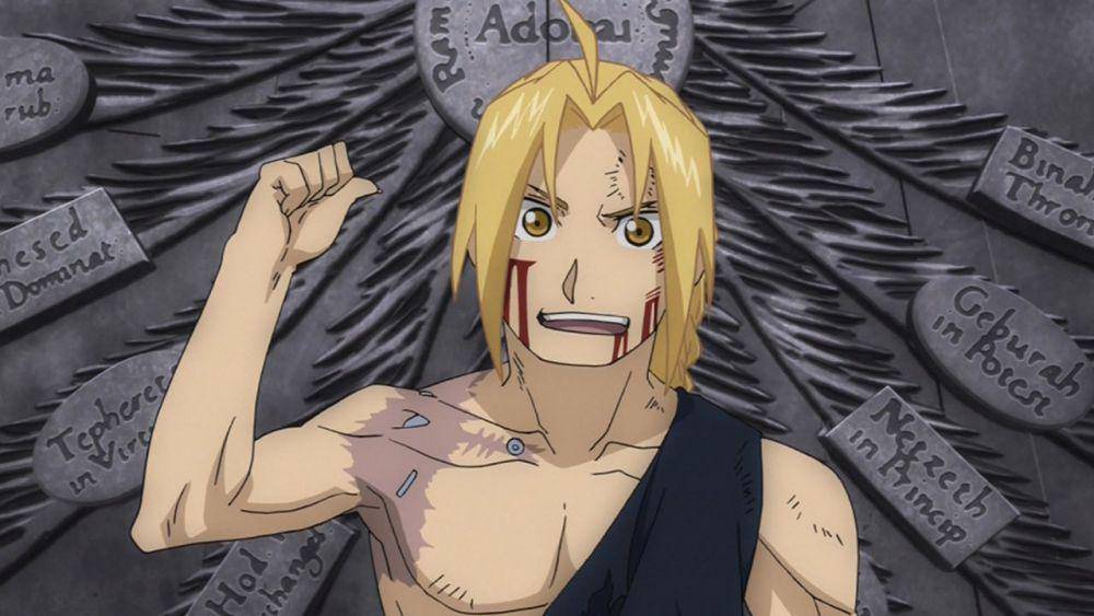 Cuplikan adegan saat Ed menukarkan Gerbang Kebenarannya dengan tubuh Al. (dok. Studio Bones/Fullmetal Alchemist: Brotherhood)