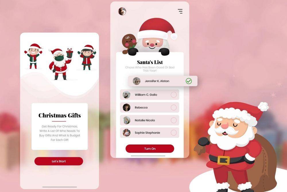 ilustrasi aplikasi natal (dribbble.com)
