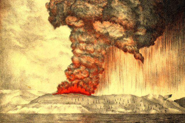 ilustrasi letusan Gunung Krakatau tahun 1883 (serc.carleton.edu)