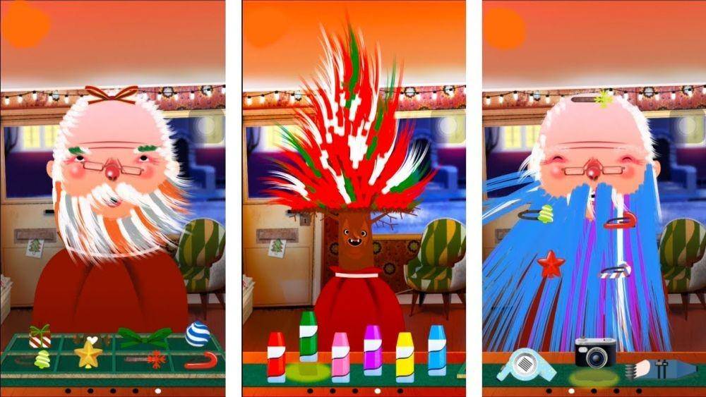 aplikasi Toca Hair Salon Christmas (youtube.com/ Mama & Dada Kids TV)