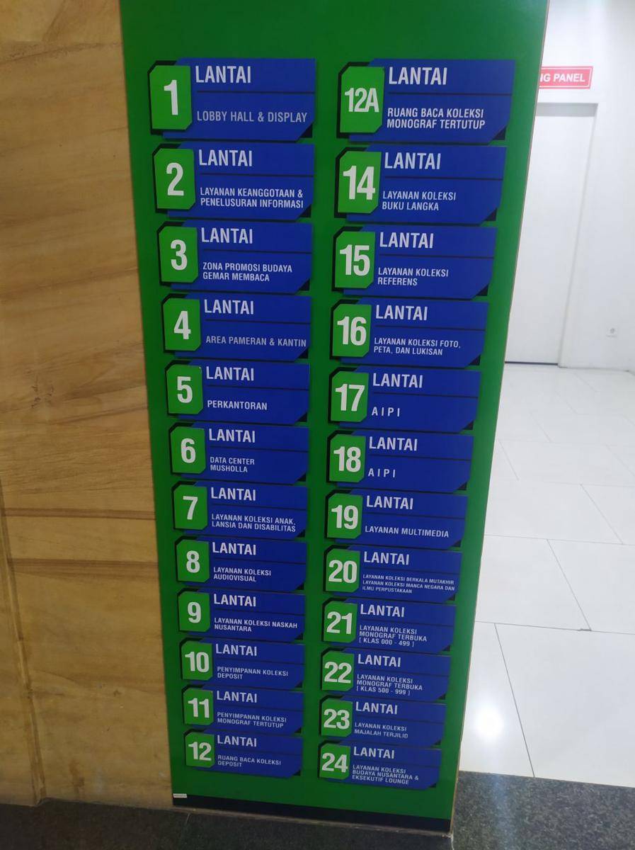 List Lantai Perpusnas RI (dok. pribadi/Irna Noerrochmah)