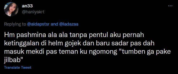 gak fokus naik ojek online (twitter.com/haniyakrt)