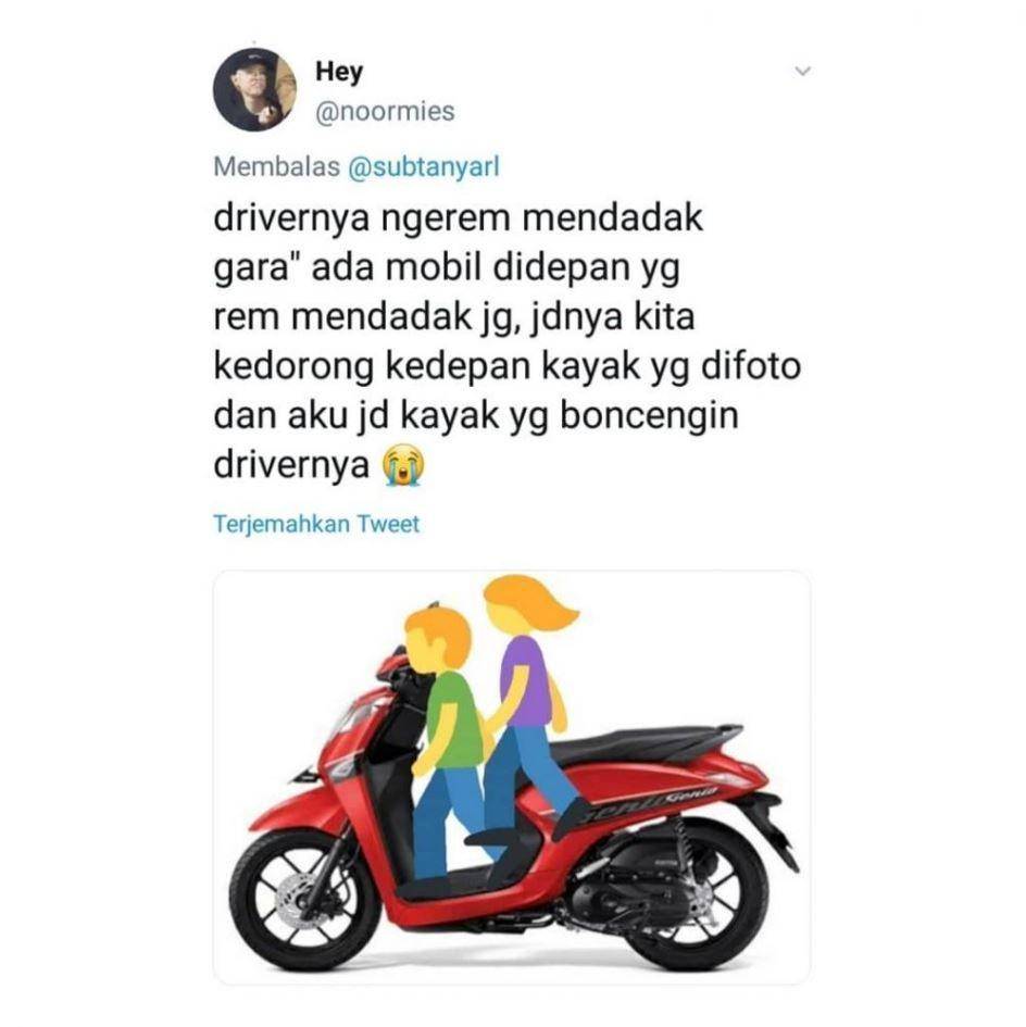 gak fokus naik ojek online (twitter.com/noormies)