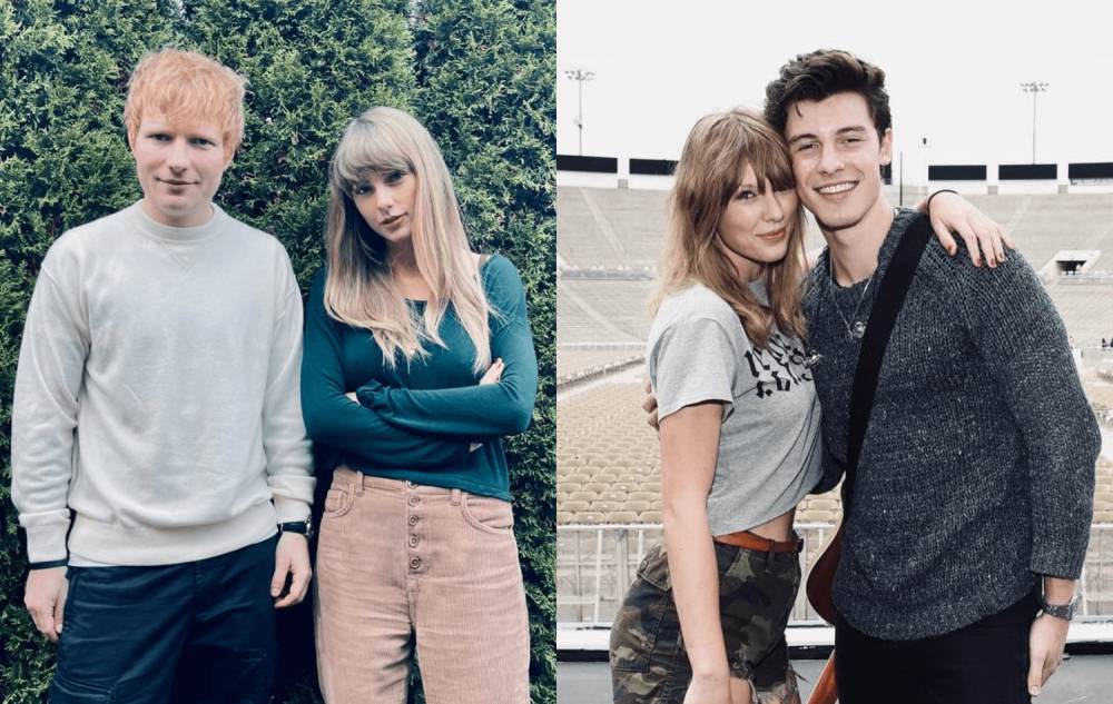 Taylor Swift dengan Ed Sheeran dan Taylor Swift dengan Shawn Mendes (dailytelegraph.com.au | billboard.com)