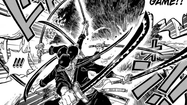 Zoro menyerang Kaido dengan Dead Man's Game. (dok. Shueisha/One Piece)