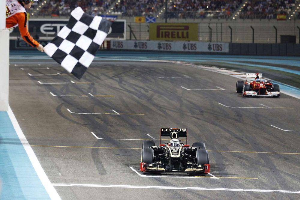 Kimi Raikkonen raih kemenangan di GP Abu Dhabi pada 2012. (maxf1.net)