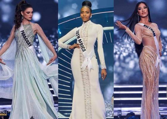 Potret Penampilan Kontestan di Sesi Evening Gown Preliminary Miss Universe 2021 (Instagram.com/paraguayuniverse |  Instagram.com/official_misssa | Instagram.com/missuniversevietnam)