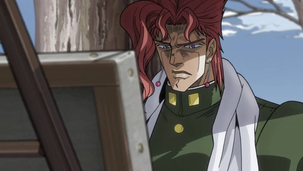 Kakyoin melukis (dok. David Production/JoJo's Bizarre Adventure: Stardust Crusaders)