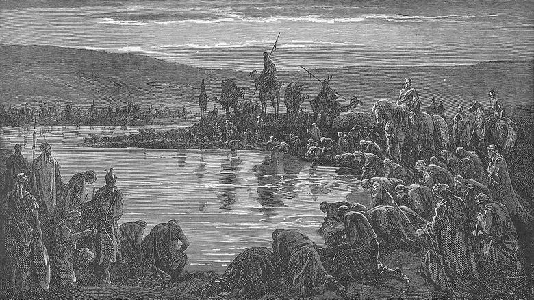 ilustrasi Gideon memilih 300 prajurit (commons.wikimedia.org/Doré's English Bible)