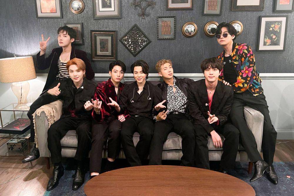 BTS at The Late Late Show with James Corden (twitter.com/@bts_bighit)