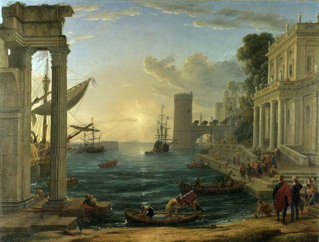 lukisan embarkasi Ratu Sheba (thevintagenews.com/Claude Lorrain)