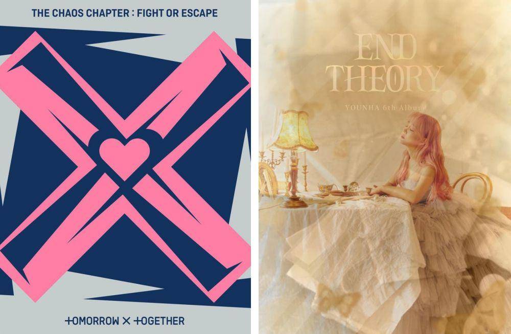 album TXT The Chaos Chapter: Fight OR Escape | album Younha The End Story (instagram.com/txt_bighit | twitter.com/younhaholic)