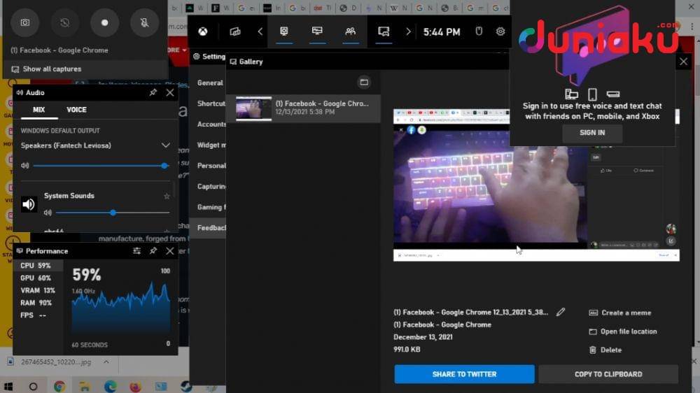 Xbox Game Bar. duniaku.com/Adhitya Daniel