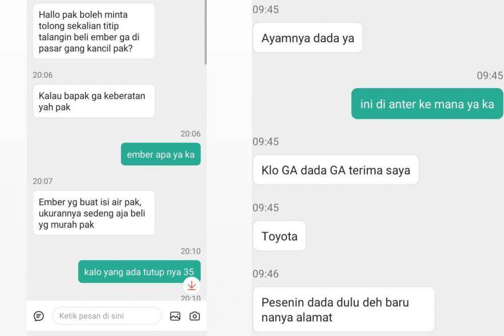 chat permintaan customer ShopeeFood (instagram.com/shopeefood24jam_)