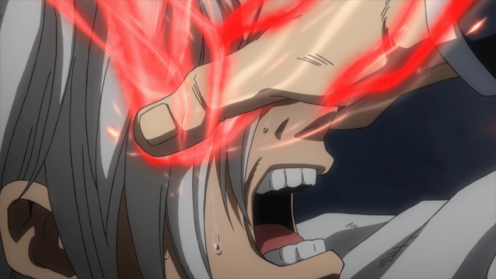 Cuplikan adegan All For One memberikan Quirknya kepada Yoichi. (dok. Studio Bones/My Hero Academia)