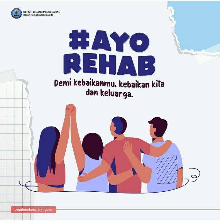 BNN RI membuatkan slogan agar pengguna narkoba mau direhabilitasi. Instagram.com/bnn.cegahnarkoba