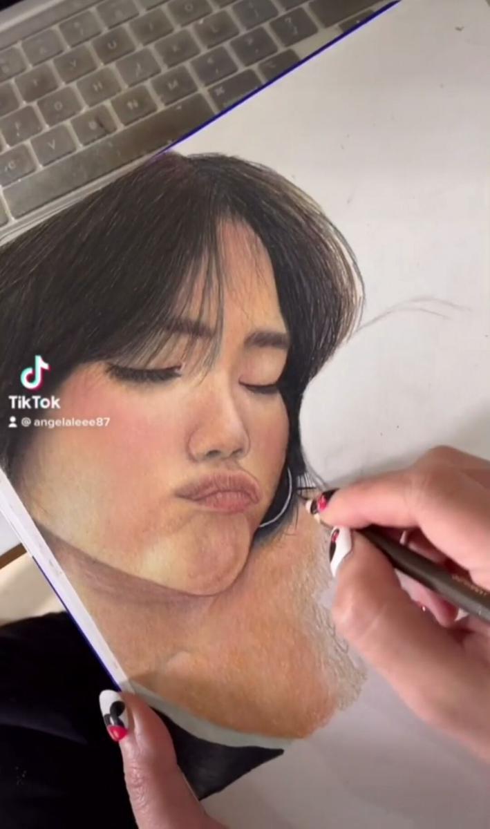 potret Angela Lee lukis wajah Fuji dan Gala Sky (instagram.com/angelalee87)
