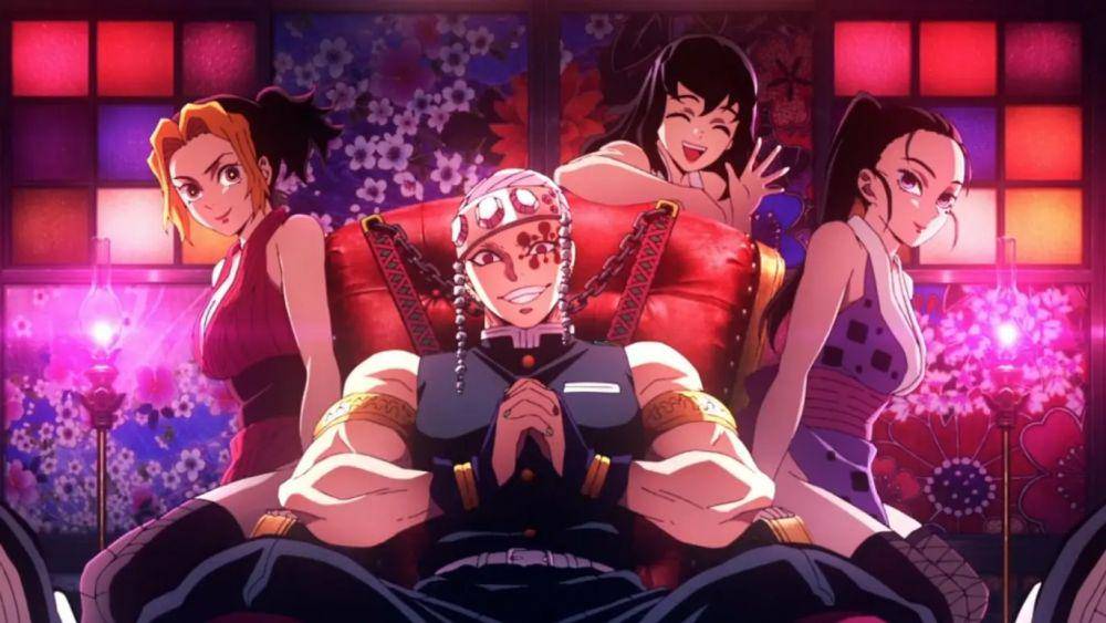 Tengen dan ketiga istrinya. (dok. Studio Ufotable/Demon Slayer Season 2)