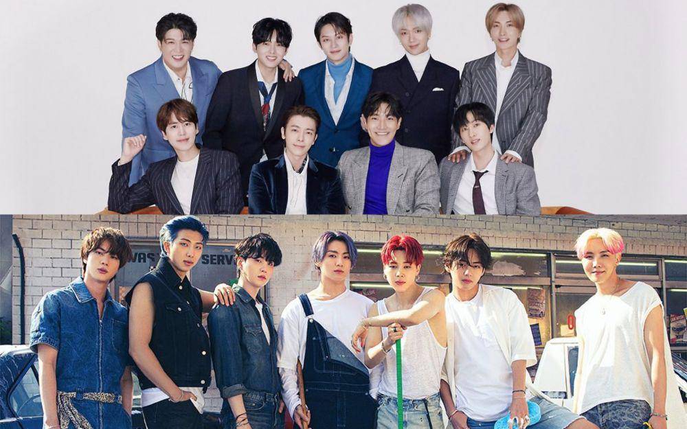 Super Junior (post.naver.com/SMTOWN 신곡 포스트) | BTS (instagram.com/bts.bighitofficial)
