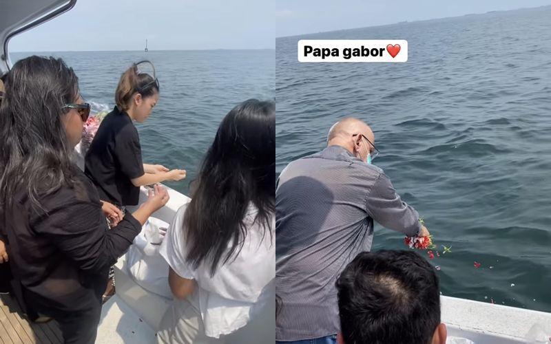 9 Potret Keluarga dan Sahabat Larung Abu Jenazah Laura Anna, Haru!